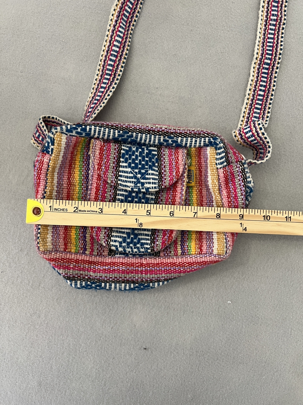 Colorful Striped Crossbody Bag - Pink Multicolor - Picture 5 of 6